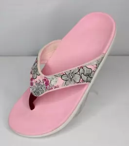 Spenco Yumi sandali tropicali donna 11 rosa floreale infradito infradito infradito slip on - Foto 1 di 16
