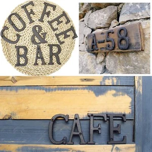Rustic Cast Iron Black Alphabet Home Door Letters House Mailbox Address Numbers - Picture 1 of 54