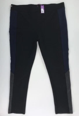 Pantalones Legging Lane Bryant Negros Ajustados Control de Panel Abdomen Negro Azul Marino Gris Talla 22 Foto 1 de 4