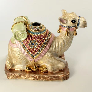 Schmuckkästchen in Kamelform mit Schmucksteinen, Faberge Figur mit Kristallen in Multi - Bild 1 von 5