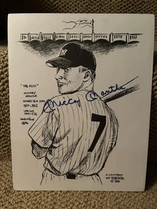 Mickey Mantle Signed Bill Gallo Artwork "A Look Back" in Exc Cond - Picture 1 of 1