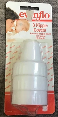 Pack de 3 fundas para pezones blancas Evenflo vintage biberón 1989- Foto 1 de 4