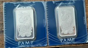 Lot of 2 Consecutive Serials Fortuna Silver Minted Bar 100 Grams 999 Silver - Picture 1 of 3