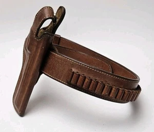 Bianchi B7 Leather .38 Special / .357 Cal Cartridge Ammo Belt with Gun Holster - Picture 1 of 8