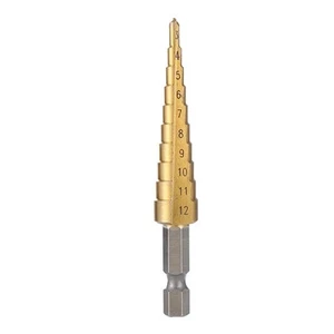 Broca escalonada ranura recta HSS de 3-12 mm taladro de núcleo cortador de orificios de metal para madera 6889 - Imagen 1 de 7