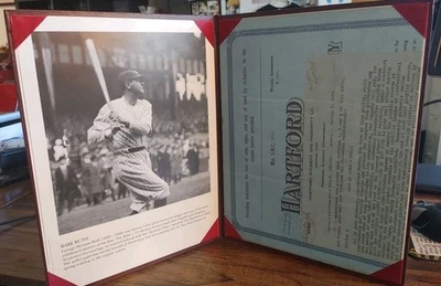 Hermosa exhibición de la política de accidentes de Babe Ruth The Hartford casi como nueva Foto 1 de 4