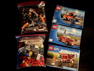 Lego 60017 10666 60107 Flatbed Truck Fire Ladder Truck Digger (Retired), No Box - Image 1 of 4