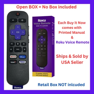 Roku Voice Remote Netflix Disney+ Gobal Roku Channel RC-AL7 3226000839 AAA - Picture 1 of 6
