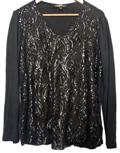 Joan Boyce Damen Pailletten V-Ausschnitt formelles Top Größe M Abend Party Event Urlaub - Bild 1 von 9