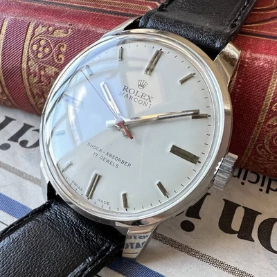 Reloj Pulsera Rolex Marconi Ref.1910 Antiguo Vintage Esfera Blanca Cuerda Manual Foto 1 de 4