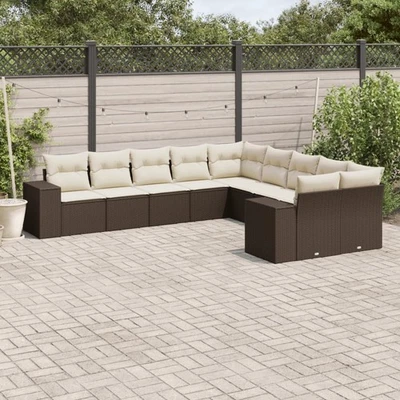 Gartenmöbel Sofa Garten Garnitur Lounge Sitzgruppe mit Kissen Poly Rattan vidaXL