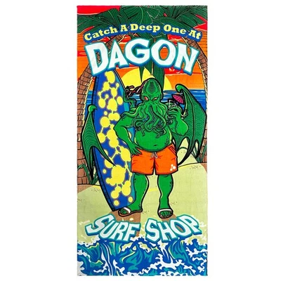 Cthulhu Beach Towel: Dagon Surf Shop, 70 x 30 Inches by Toy Vault