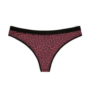 Stylish Women's Thongs, Comfortable Lingerie, Pink Leopard Print Underwear,Gift - Picture 1 of 26