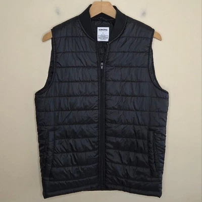 Sonoma | Colete Masculino Preto Acolchoado com Zíper Frontal Tamanho Pequeno - Imagem 1 de 4