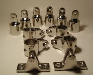 3-Bow Bimini Top Boat Stainless Steel Fittings Hardware Set 7/8" - 12 pieces - Picture 1 of 1