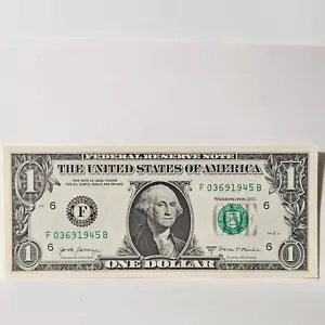 $1 Birthday Note One Dollar Bill F03691945B Uncirculated ( Trailing Year 1945 ) - Picture 1 of 1