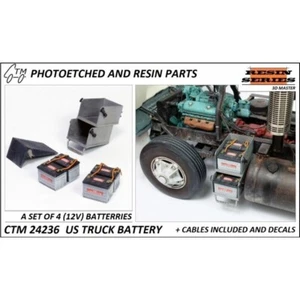 CTM 1/24 1/25 US Semi Truck 6v Batteries 4x + Cables + Decals Resin Accessories