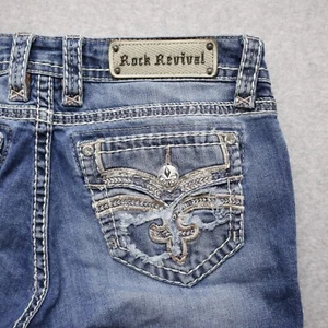 Rock Revival Damen 28 Raven Easy Skinny Pattentasche Low-Rise Dicke Nähte L32" - Bild 1 von 21