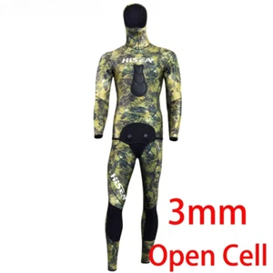 Trajes de neopreno para hombre Traje de pesca submarina Buceo Celda abierta Traje de neopreno húmedo Camuflaje - Imagen 1 de 16