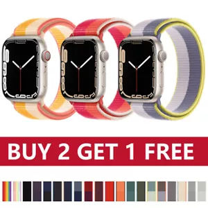 Cinturino Cinturino Nylon Loop Tessuto Sport per Apple Watch Ultra 8 7 6 5 SE 4 3 38-49 mm - Foto 1 di 168