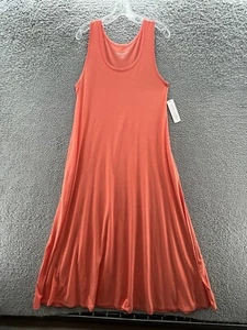 Soft Surroundings Dress Women Medium Orange Knit Stretch Beach Flowy Tank Maxi - Picture 1 of 13