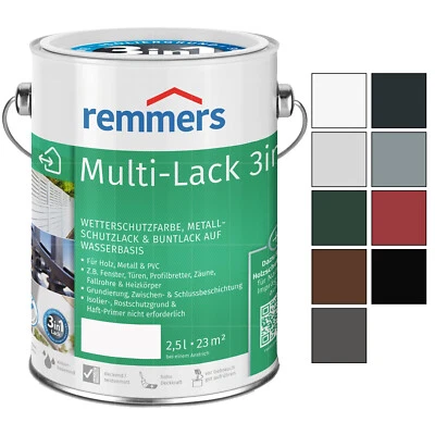 REMMERS Multi-Lack 3in1 Buntlack Metallschutzlack PVC Wetterschutzfarbe 2.5 LTR - Bild 1 von 2