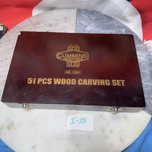 Cummins 51 Piece Wood Carving Knife Set No. 3324 Classic Wooden Box - Picture 1 of 24