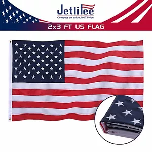 Bandiera americana 2x3 piedi bandiera USA Stati Uniti stelle ricamate strisce cucite resistente - Foto 1 di 11