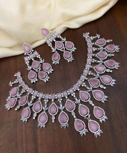 GC AD Emerald Cz Long Necklace Set/Emerald Diamond Set/sabyasachi jewelry/bridal