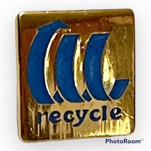 Recycle Pinback Retired Logo Pin Reduce Reuse Vtg - Picture 1 of 2