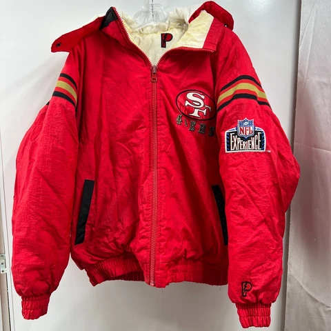 Vintage Pro Player 90s San Francisco  49ers Reversible Puffer Coat Jacket Size L Cover