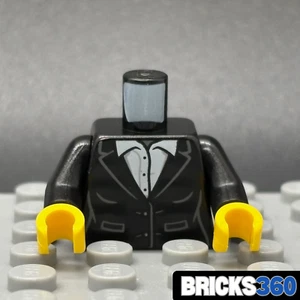 Lego Neu Minifigur schwarzer Anzug Krawatte Torso gelbe Hände Hochzeit Bräutigam Körperteil - Bild 1 von 3