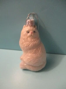 Miau! NOS Kurt Adler WHT PERSERKATZE ganzjährig ORNAMENT mundgeblasenes Glas süß! - Bild 1 von 2