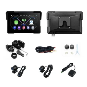 Navegador GPS inalámbrico CarPlay Android automático doble cámara DVR TPMS para motocicleta IPS de 7′′ - Imagen 1 de 19