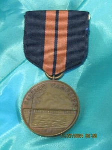 THICK 1915 HATIAN CAMPAIGN NAVY MEDAL! SEWN BROOCH! WWII ISSUE! - Picture 1 of 6