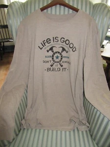 NWT LIFE IS GOOD MEN L/S CRUSHER TEE..HAMMER.. "DON'T KNOCK IT...BUILD IT"..(L) - Picture 1 of 3