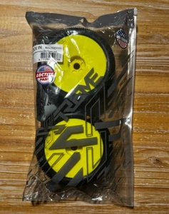 Jetko Block In 1/8 Buggy Tires, Super Soft with Inserts (YELLOW RIMS) PAIR NEW - Picture 1 of 6