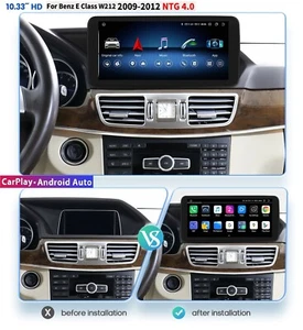 8Core Android 12 GPS 10.25''For Mercedes Benz E Class W212 NTG4.0 Carplay Stereo - Foto 1 di 23