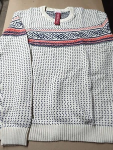Merona XXLT Men's Pullover Knit Sweater Geometric Crew Neck Ribbed Beige NWT - Picture 1 of 3