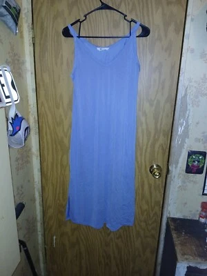 Precioso vestido grande Double Zero para mujer talla grande azul sin mangas aberturas laterales Foto 1 de 4