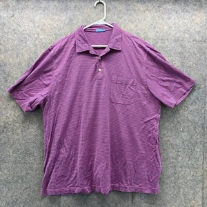 J. McLaughlin Polo Shirt Men Extra Large Adult Purple Striped Outdoors Soft Pima - Picture 1 of 14