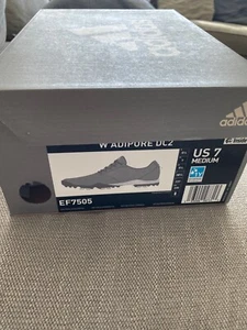 ADIDAS W ADIPURE DC2 WOMENS LEATHER GOLF TRAINER SHOES UK 5 RRP £89.99 BNIB GREY - Picture 1 of 2