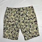 Vintage Loudmouth Ladies Shorts Money Dollar Bill Golf Summer Casual 10 Womens