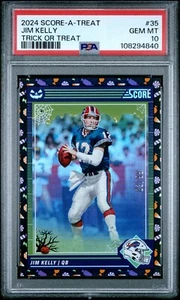2024 Panini Score A Treat Jim Kelly 35 Trick-Or-Treat Buffalo Bills PSA 10 Pop 1 - Picture 1 of 3