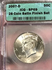 2007 D 50C Kennedy Half Dollar SP69 ICG GRADED SATIN FINISH - Picture 1 of 2