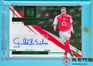2021-22 Panini Impeccable Arsenal Emerald Gilberto Silva SuperStar Auto 1/5 - Picture 1 of 2