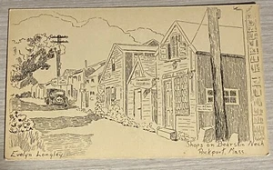 Postcard Shops On Bearskin Neck Rockport Massachusetts MA Evelyn Longley - Picture 1 of 2