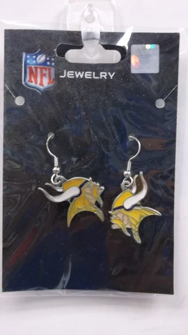 Minnesota Vikings dangley earrings! Brand new in the package! Cover