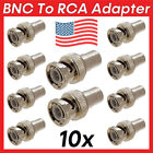 10 Pack RCA Jack to BNC Plug Adapter Coaxial BNC M to RCA F Connector Converter