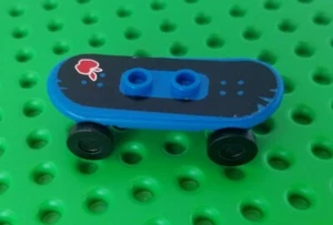Lego Blue Skateboard Apple with Wheels Minifigure Extreme Olympic Sports Skater - Picture 1 of 2